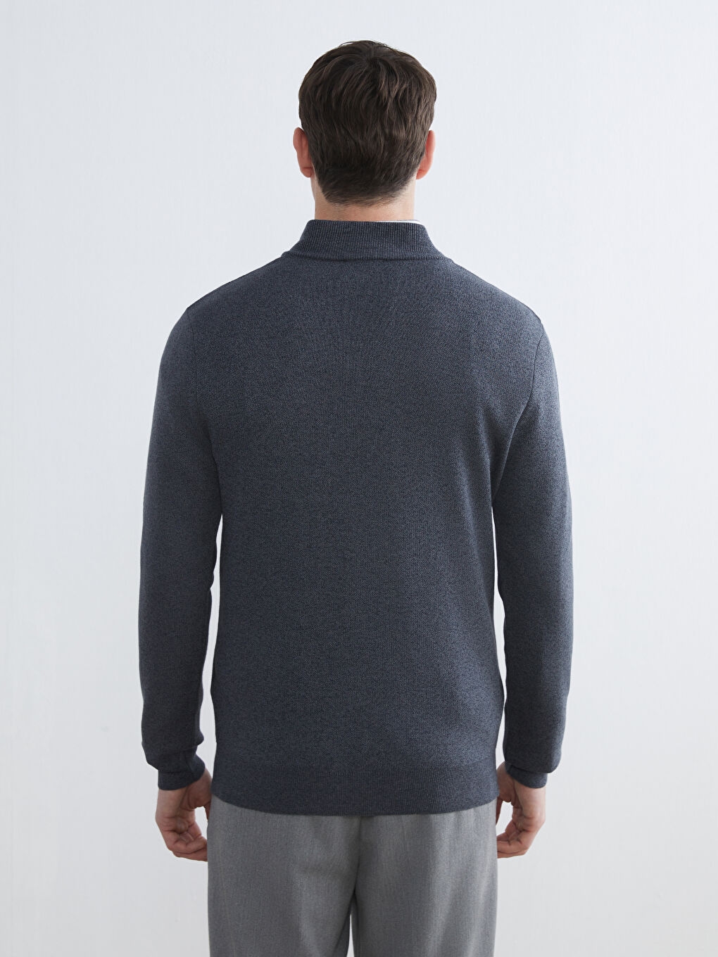 Funnel Neck Men's Knitwear Sweater-3