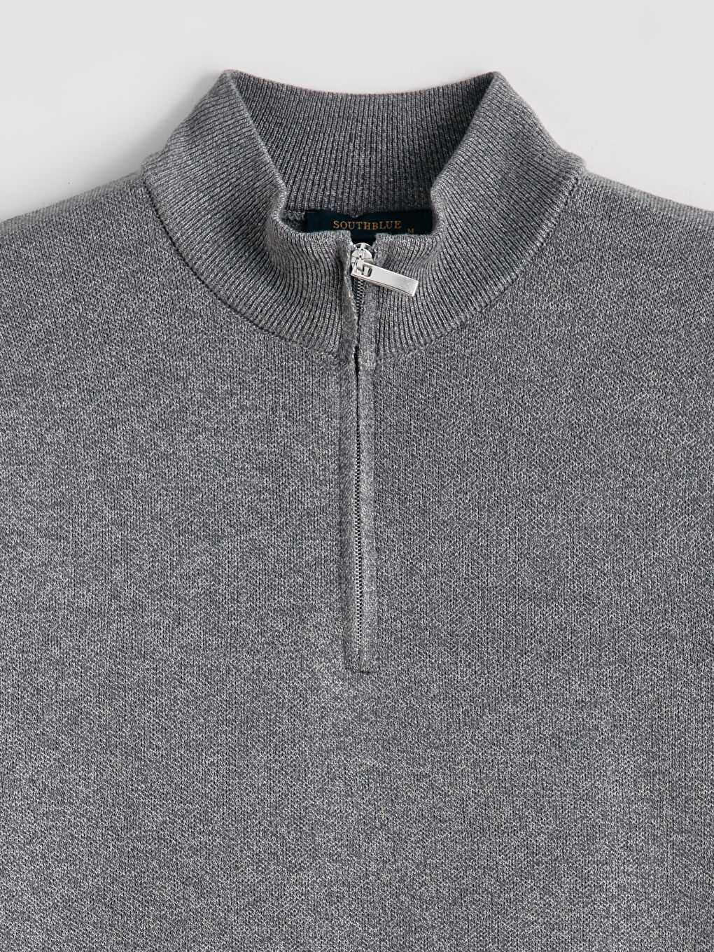 Gri Dik Yaka Erkek Triko Kazak-5