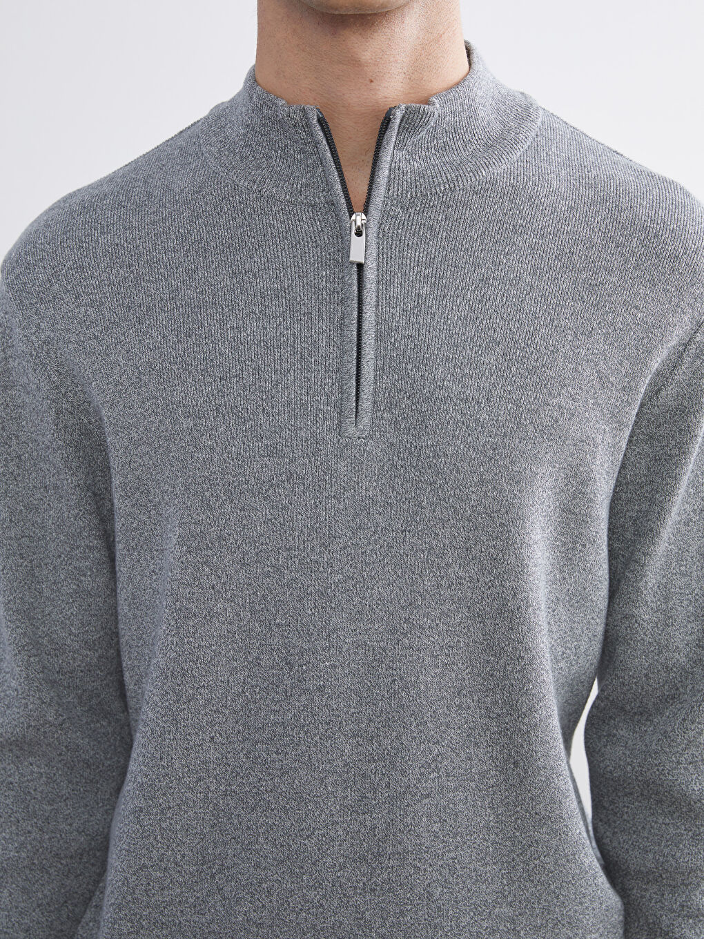 كنزة صوفية انثراسايت / رمادي داكن رجل-2