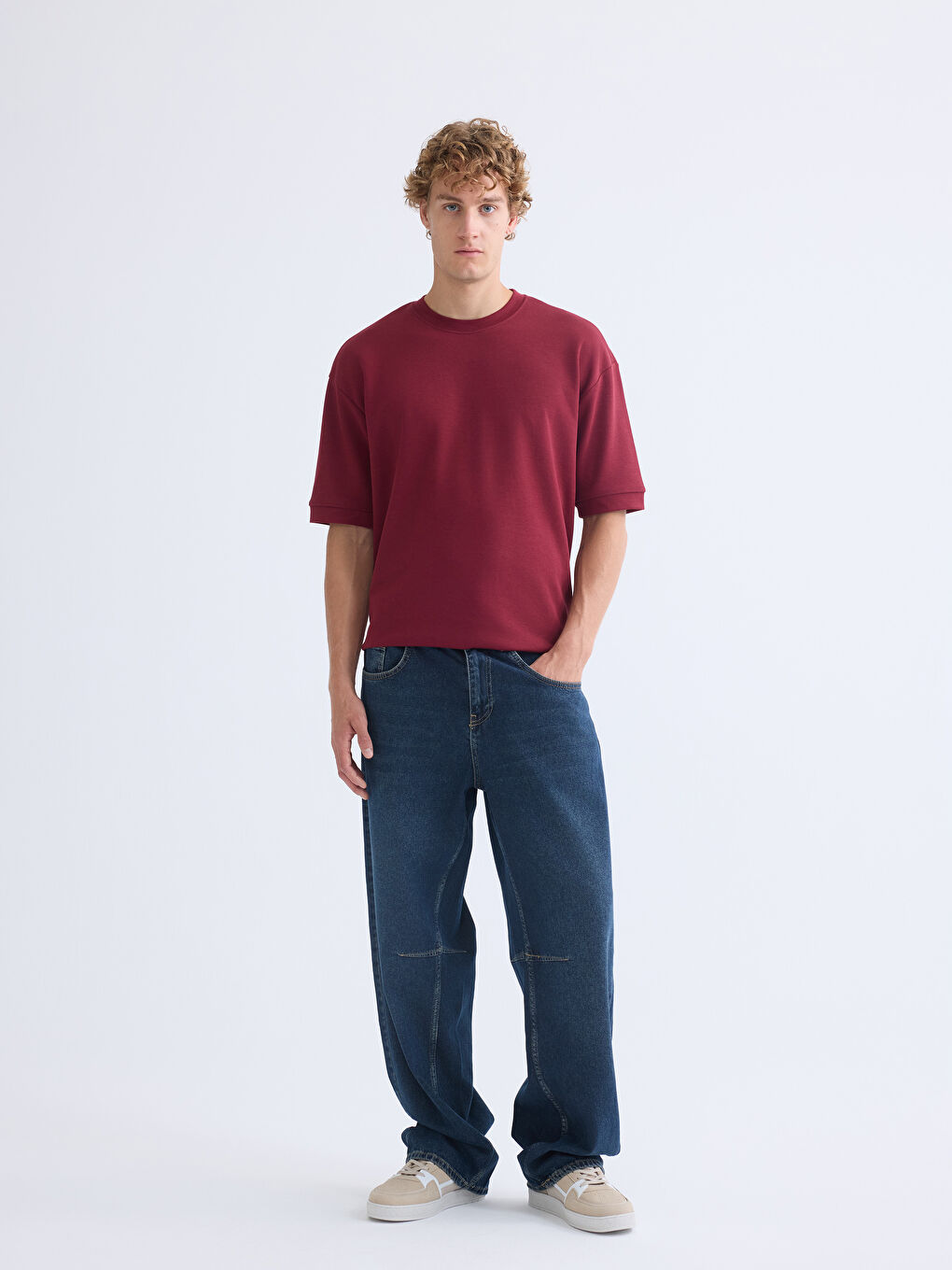 İndigo Rahat Kalıp Erkek Jean Pantolon