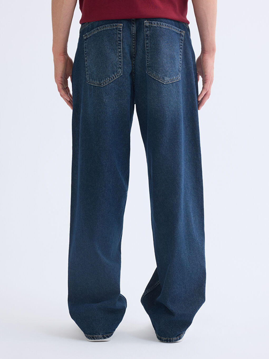 İndigo Rahat Kalıp Erkek Jean Pantolon-4