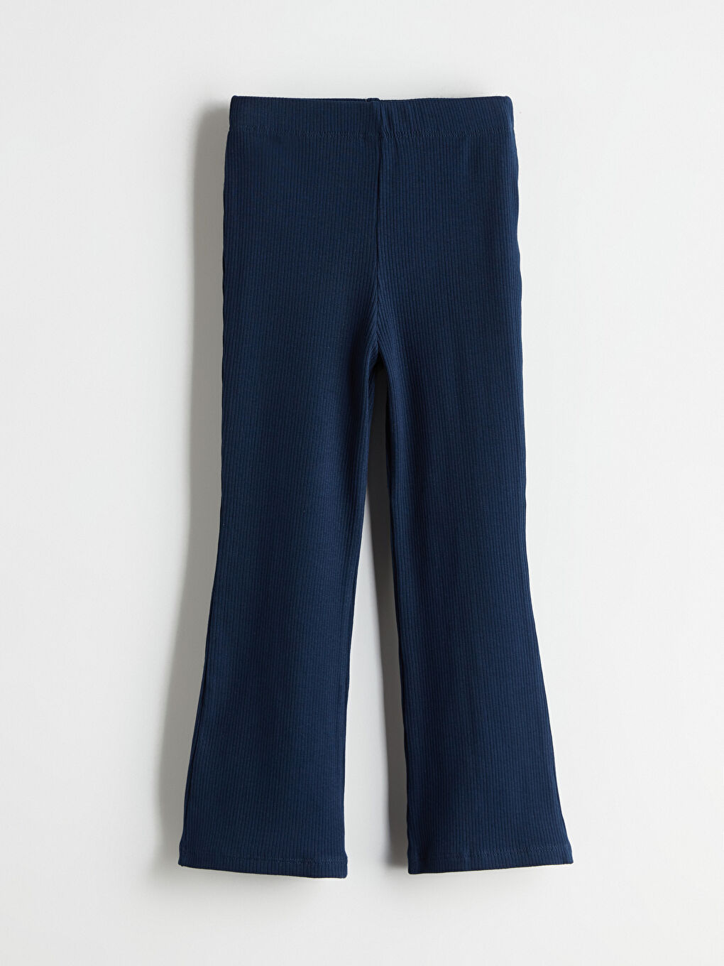 Lacivert Beli Lastikli İspanyol Paça Kız Çocuk Tayt