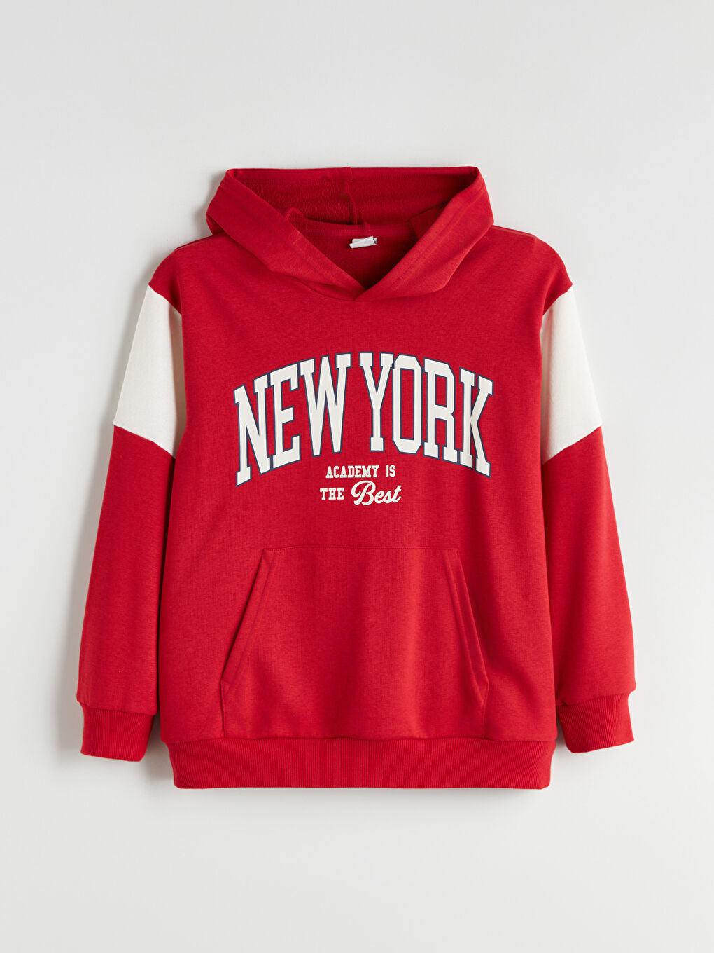 Kırmızı Kapüşonlu New York Baskılı Erkek Çocuk Sweatshirt