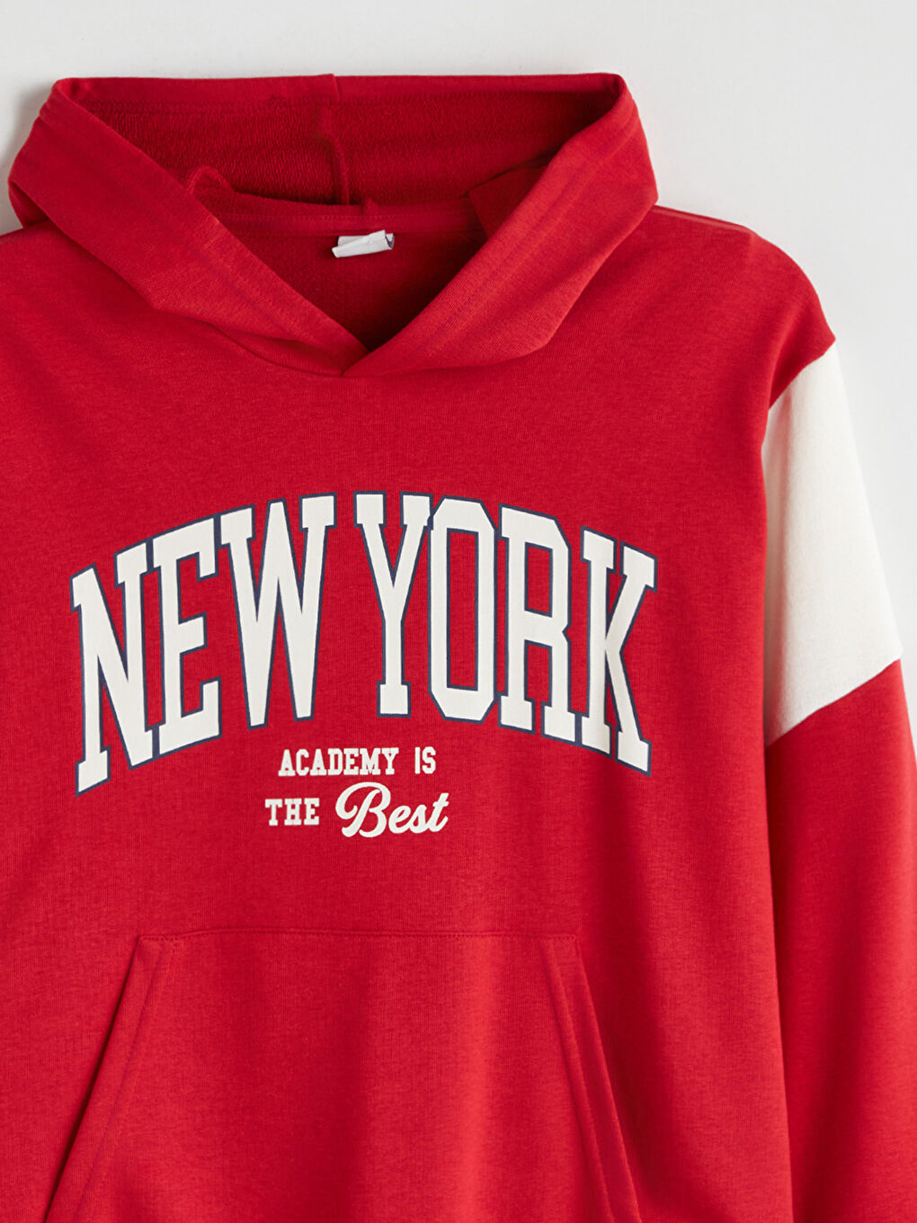 Kırmızı Kapüşonlu New York Baskılı Erkek Çocuk Sweatshirt-2