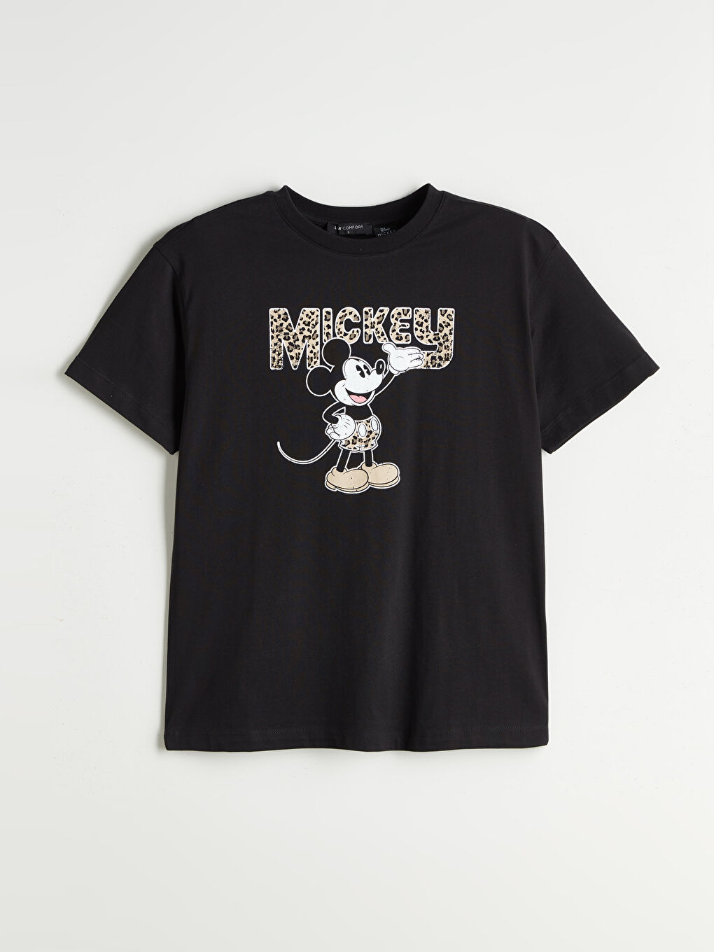 LCW Comfort Crew Neck Mickey Mouse Printed Women's T-Shirt -W5I417Z8-CVL