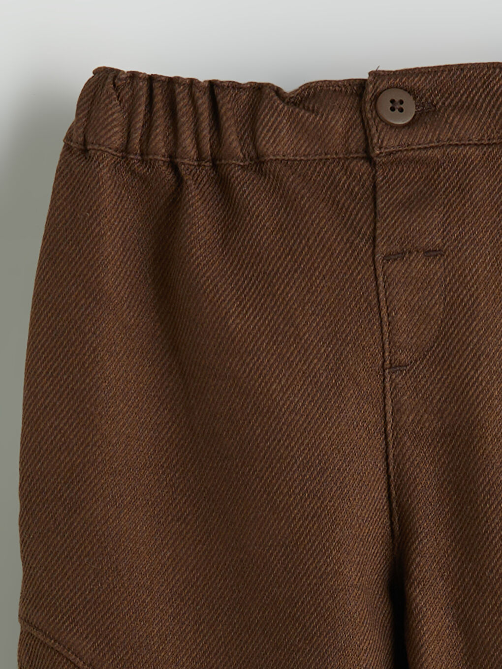 Kahverengi Beli Lastikli Erkek Bebek Pantolon-1