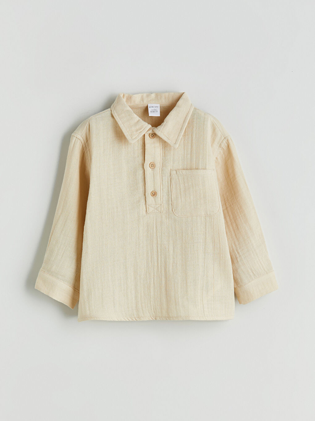 Bej Erkek Bebek Gömlek ve Pantolon 2'li Takım-4