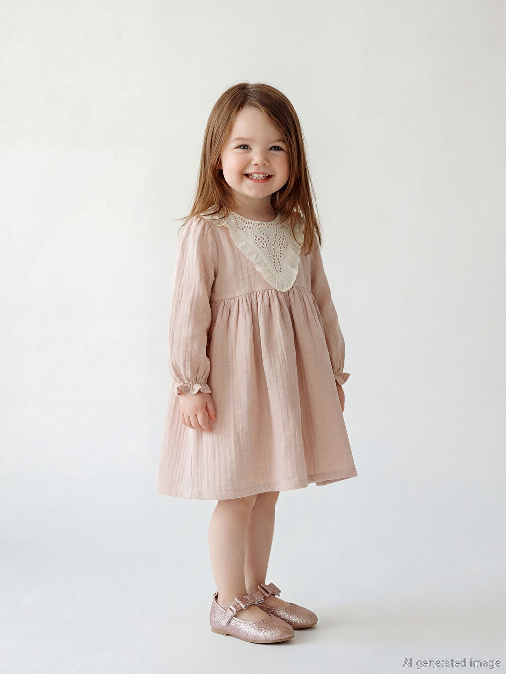 Peter-Pan-Kragen Musselin Baby für Mädchen Kleid