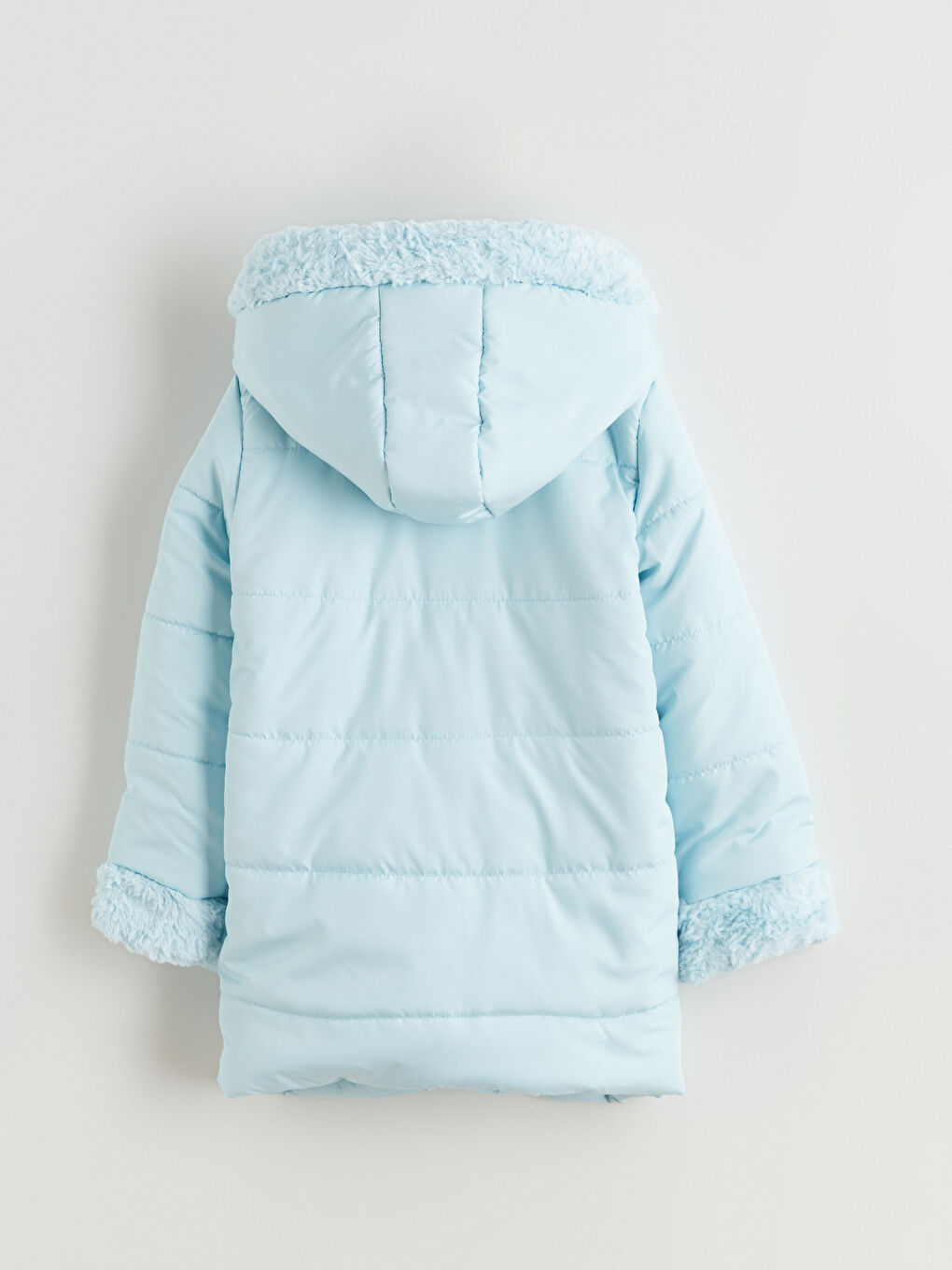 Mavi Kapüşonlu Kız Çocuk Mont-3