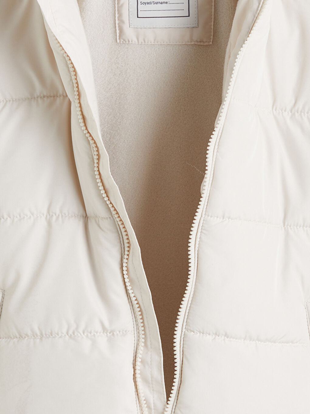 Bej Kapüşonlu Kız Çocuk Mont-1