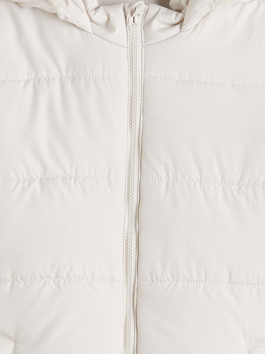 Bej Kapüşonlu Kız Çocuk Mont-2