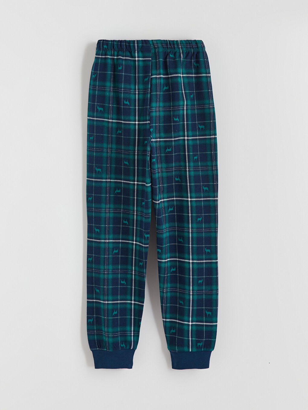 Elasticated Waist Plaid Boys' Pyjama Bottoms-1