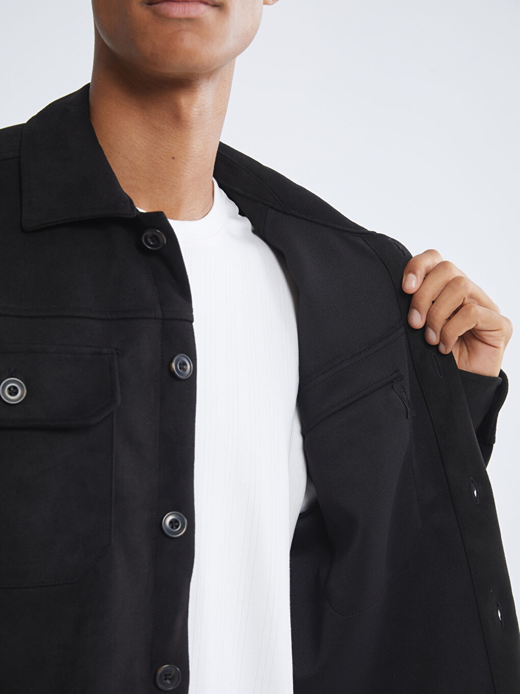 جاكيت قميص رجال بكول مبوطنة-3