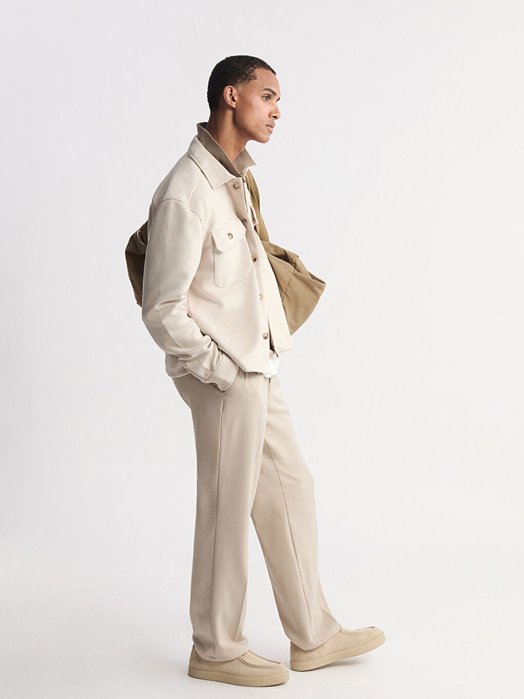 Collared Neck Men's Shirt Jacket-1