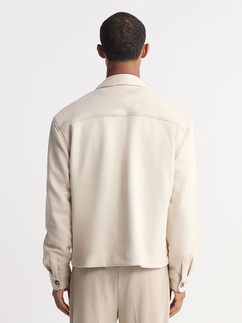 Collared Neck Men's Shirt Jacket-4