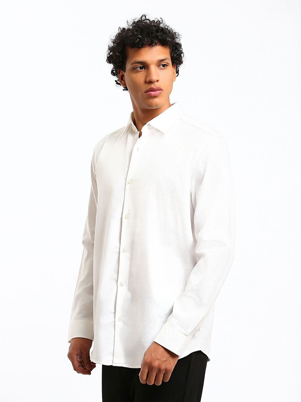 قميص رجالي كم طويل بقصة عادية-3