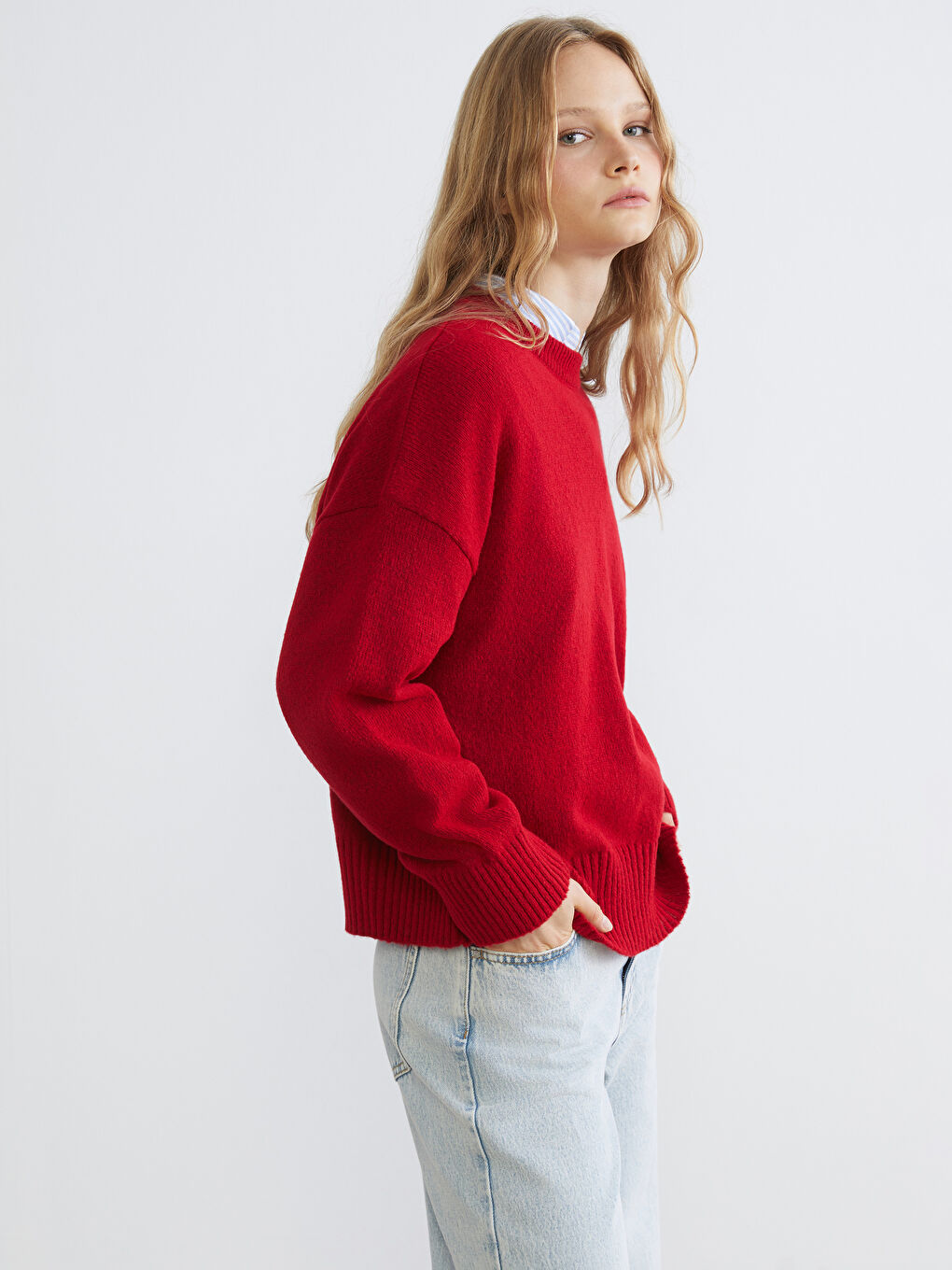 Crew Neck Oversize Women's Knitwear Sweater