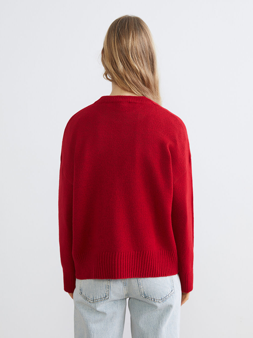 Crew Neck Oversize Women's Knitwear Sweater-3