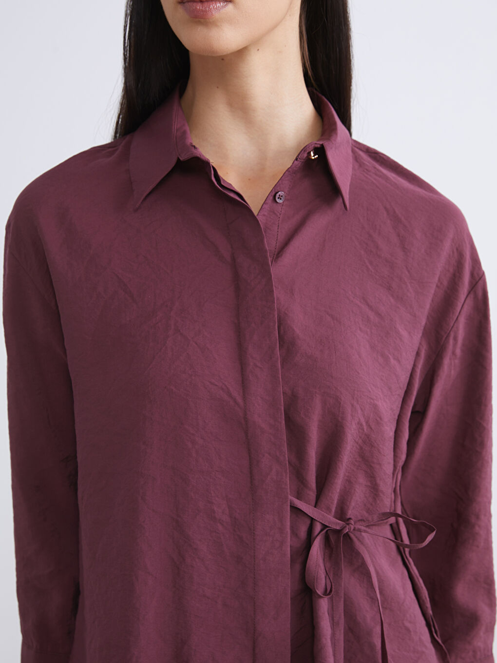 Tunique Chemise Oversize en Mélange Modal pour Femmes-2