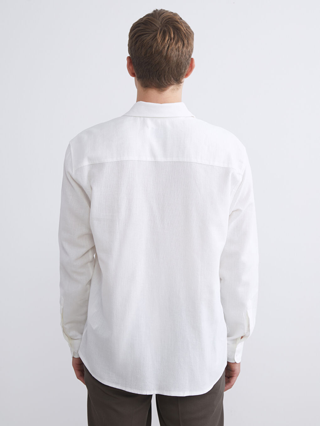 LCW Vision Regular Fit Long Sleeve Dobby Fabric Men's Shirt -W5I462Z8-R9J