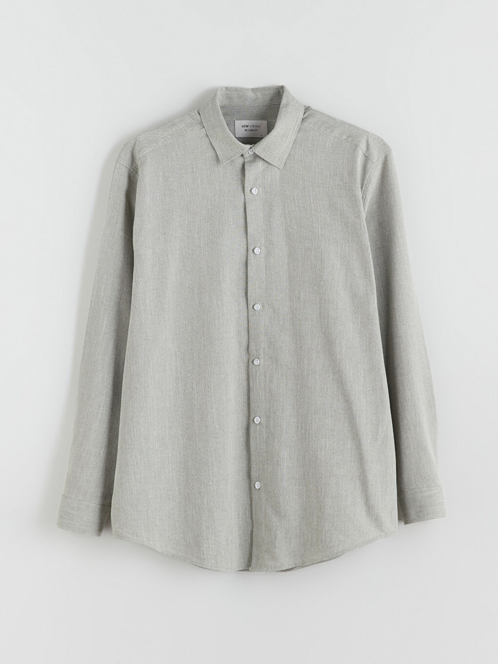 LCW Vision Regular Fit Long Sleeve Dobby Fabric Men's Shirt -W5I462Z8-ZMA