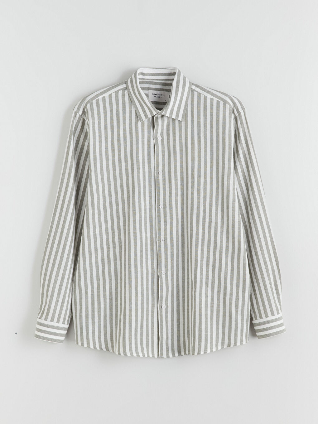 LCW Vision Regular Fit Long Sleeve Striped Men's Shirt -W5I463Z8-LFT