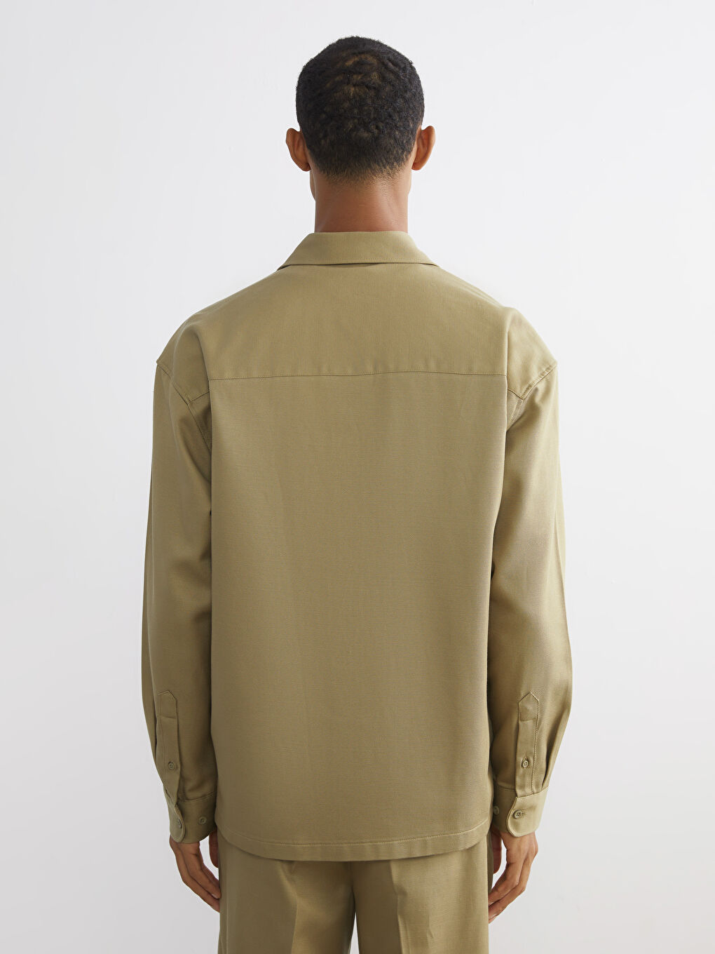 Bej Slim Fit Uzun Kollu Erkek Gömlek-3