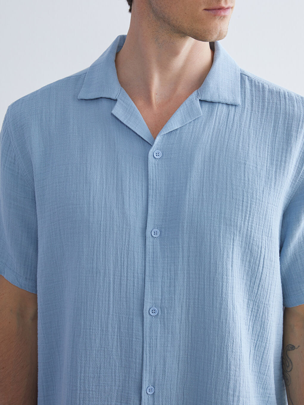 Mavi Standart Fit Kısa Kollu Erkek Gömlek-2
