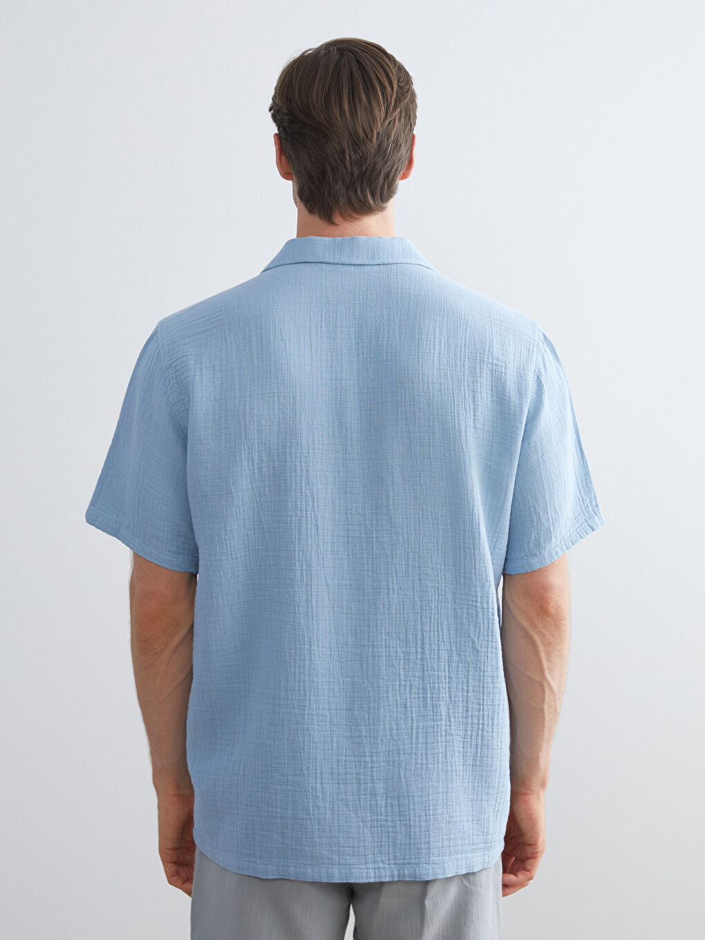 Mavi Standart Fit Kısa Kollu Erkek Gömlek-3