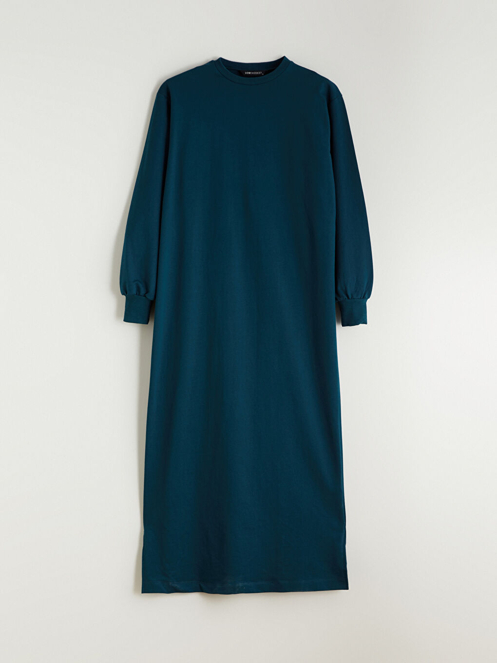 Petrol Bisiklet Yaka Sweatshirt Elbise-4