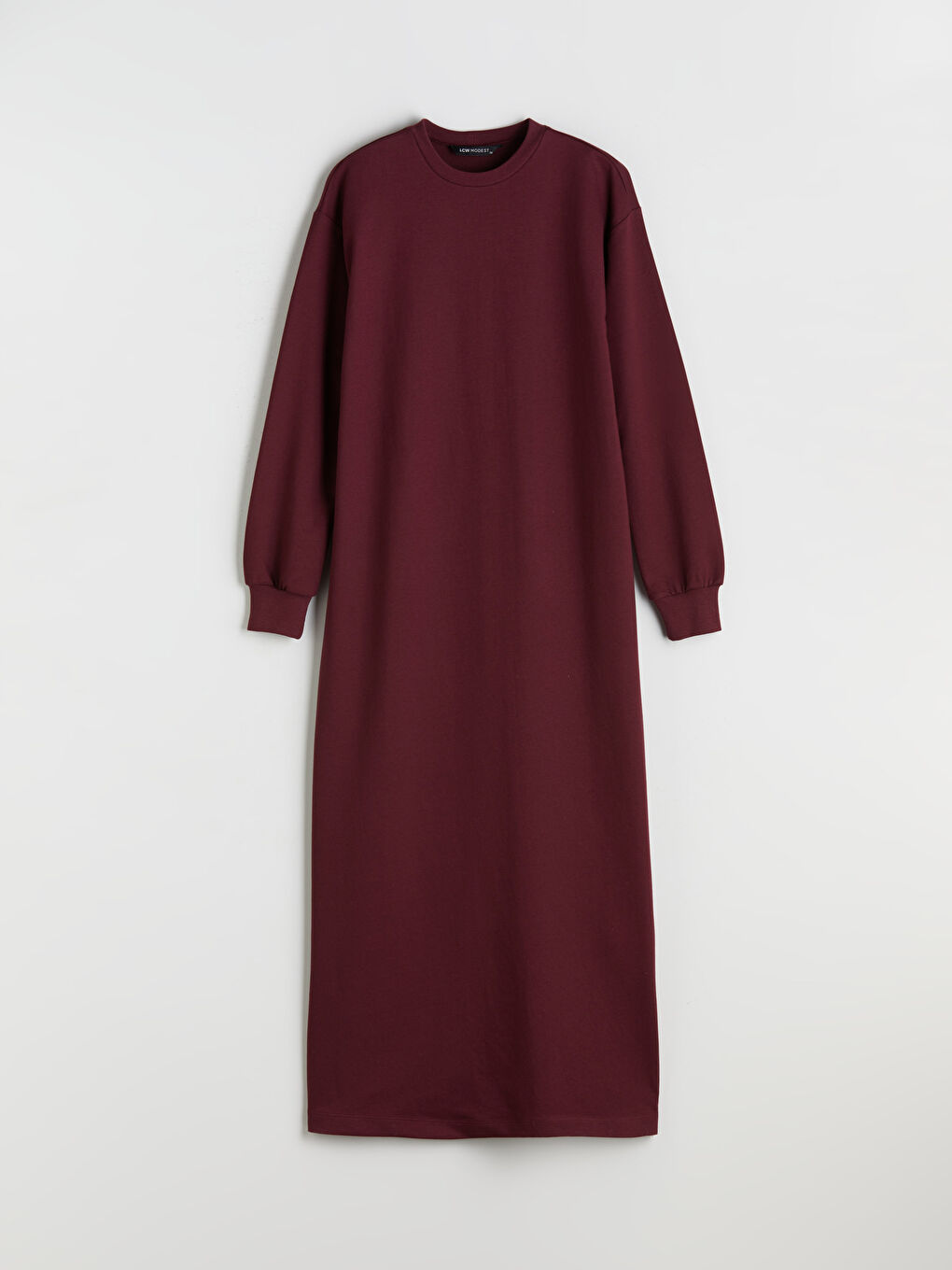 Bordo Bisiklet Yaka Sweatshirt Elbise-4