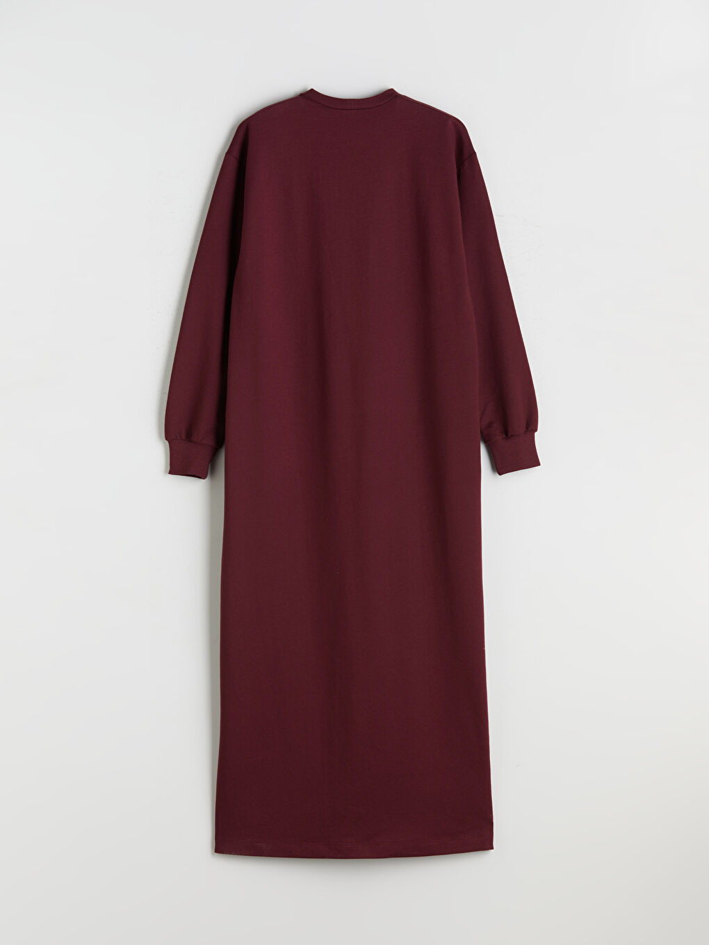 Bordo Bisiklet Yaka Sweatshirt Elbise-5