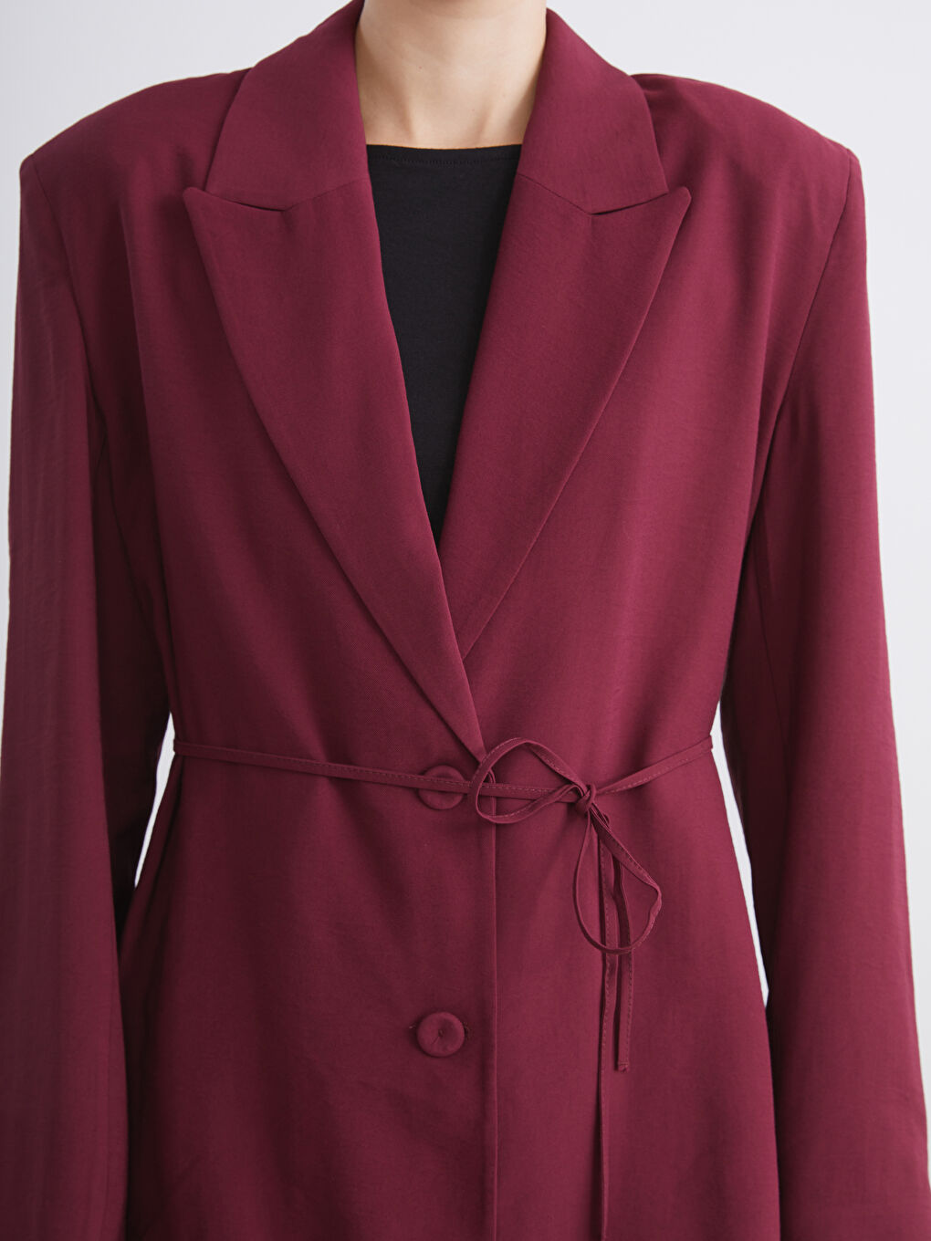 LCW Modest Belted Women's Blazer Jacket -W5I481Z8-DCL