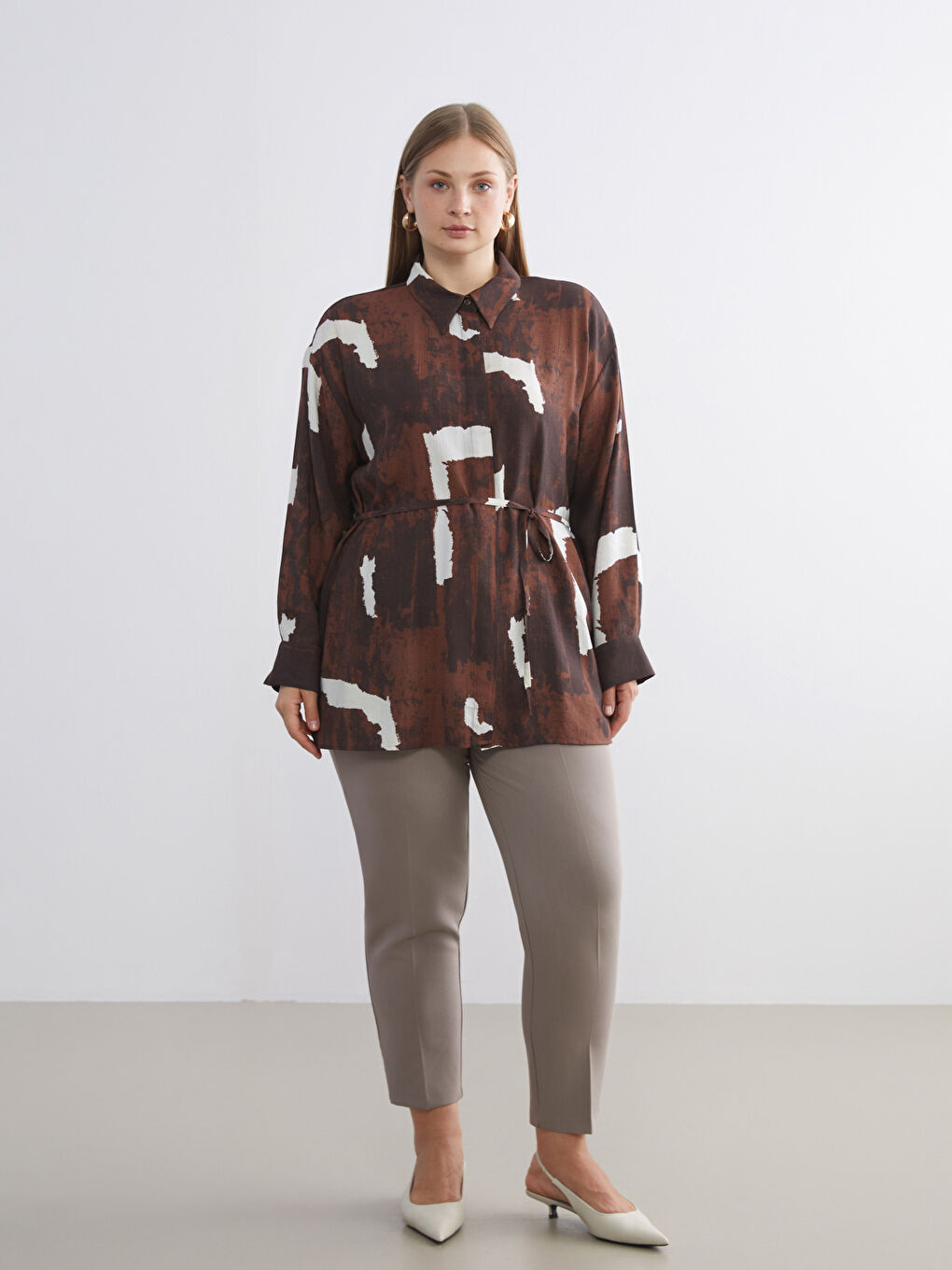 Woman BROWN Shirt Tunic-5