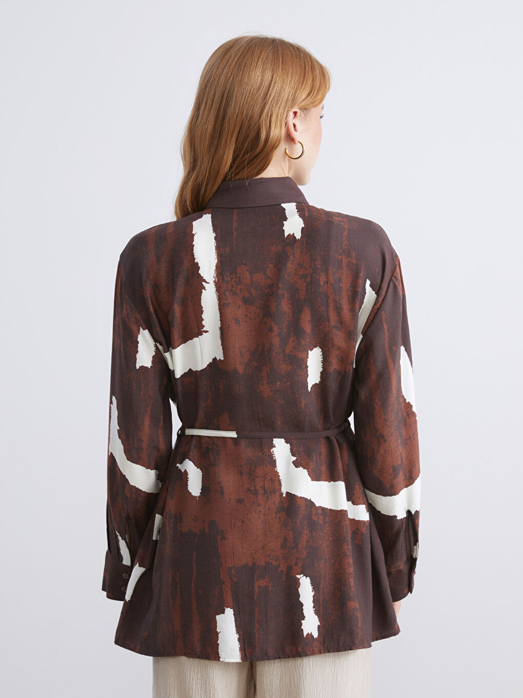 LCW Modest Woman BROWN Shirt Tunic -W5I483Z8-LQY