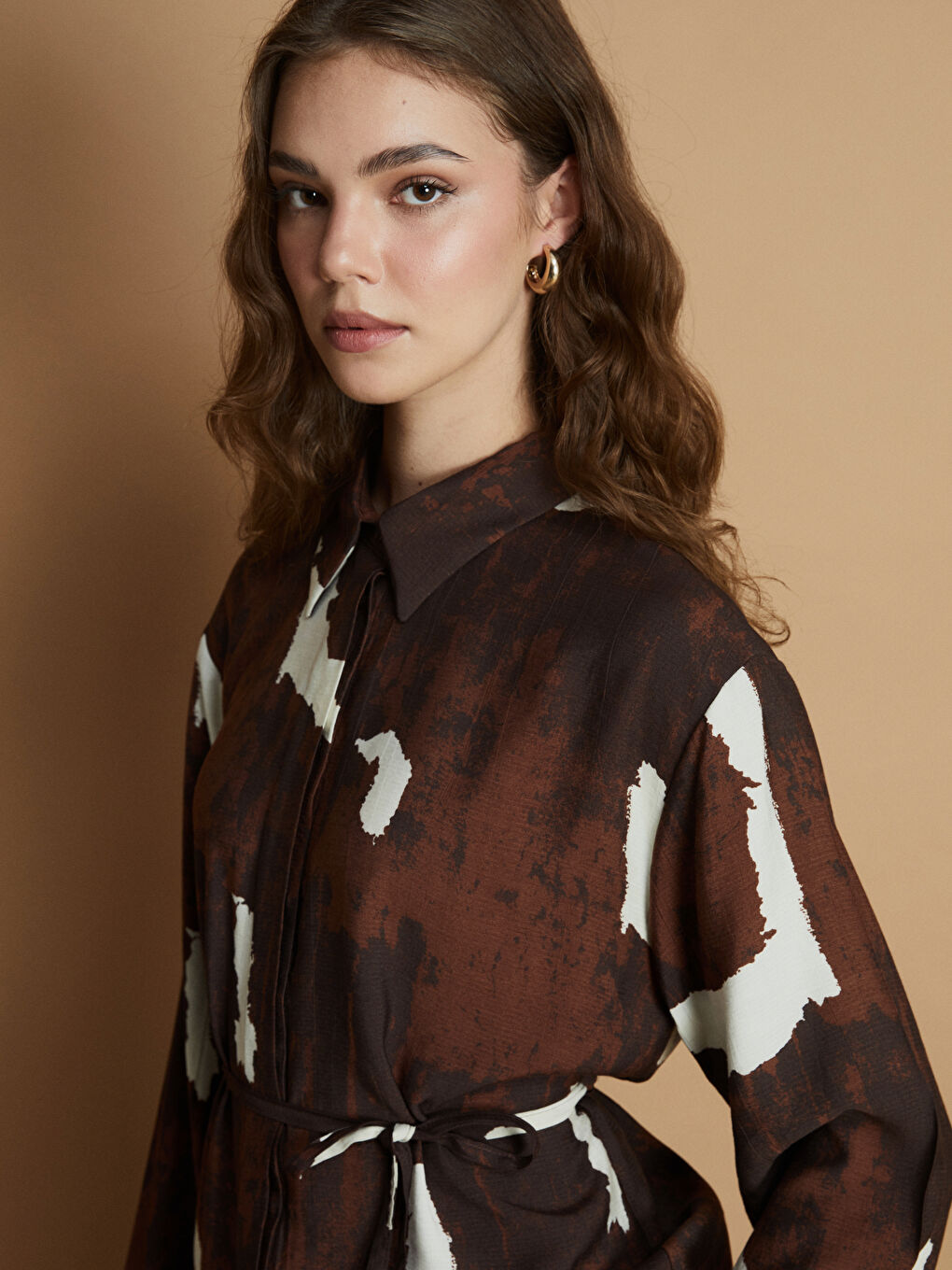 Woman BROWN Shirt Tunic-3
