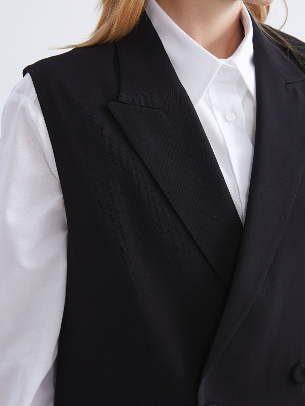 LCW Modest Double Breasted Women's Classic Vest -W5I484Z8-CVL