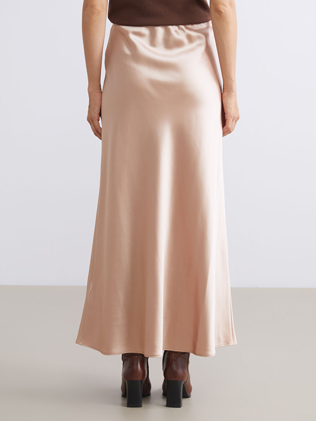 Bej Dar Fit Saten Etek-3