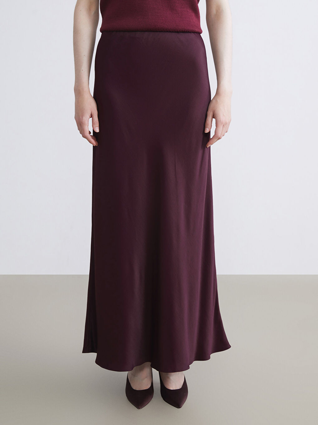 Bordo Dar Fit Saten Etek-2