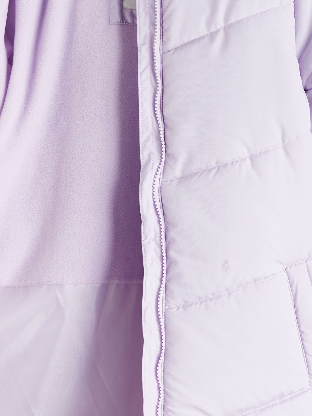 Lila Kapüşonlu Kız Çocuk Mont-1