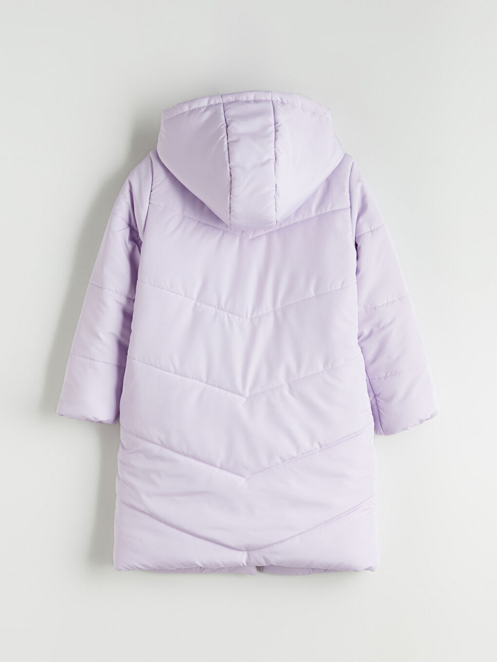 Lila Kapüşonlu Kız Çocuk Mont-3