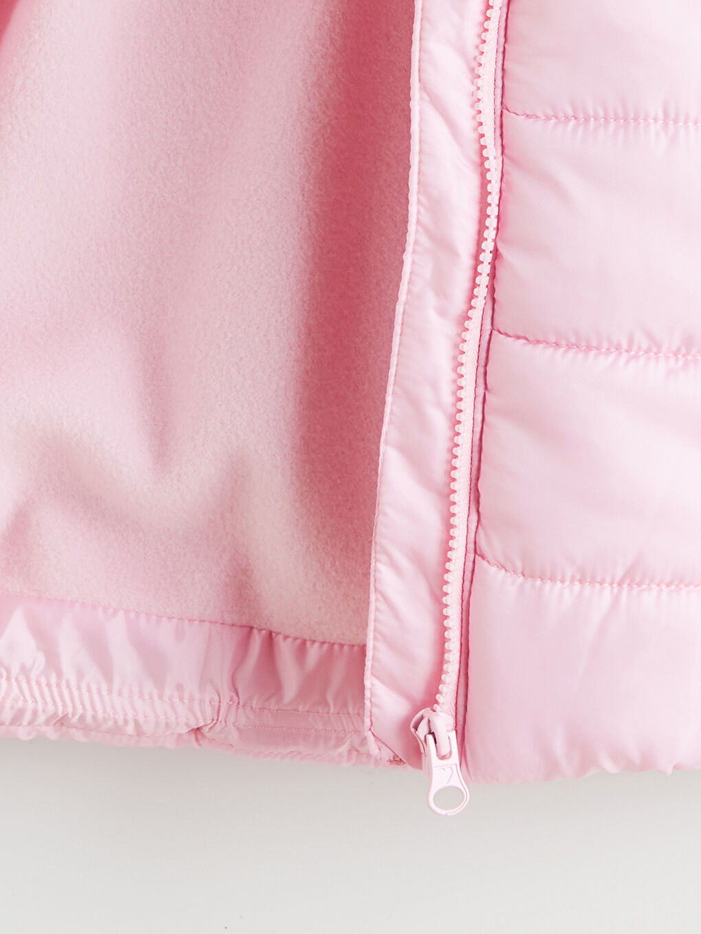 Pembe Kapüşonlu Kız Çocuk Şişme Mont-2