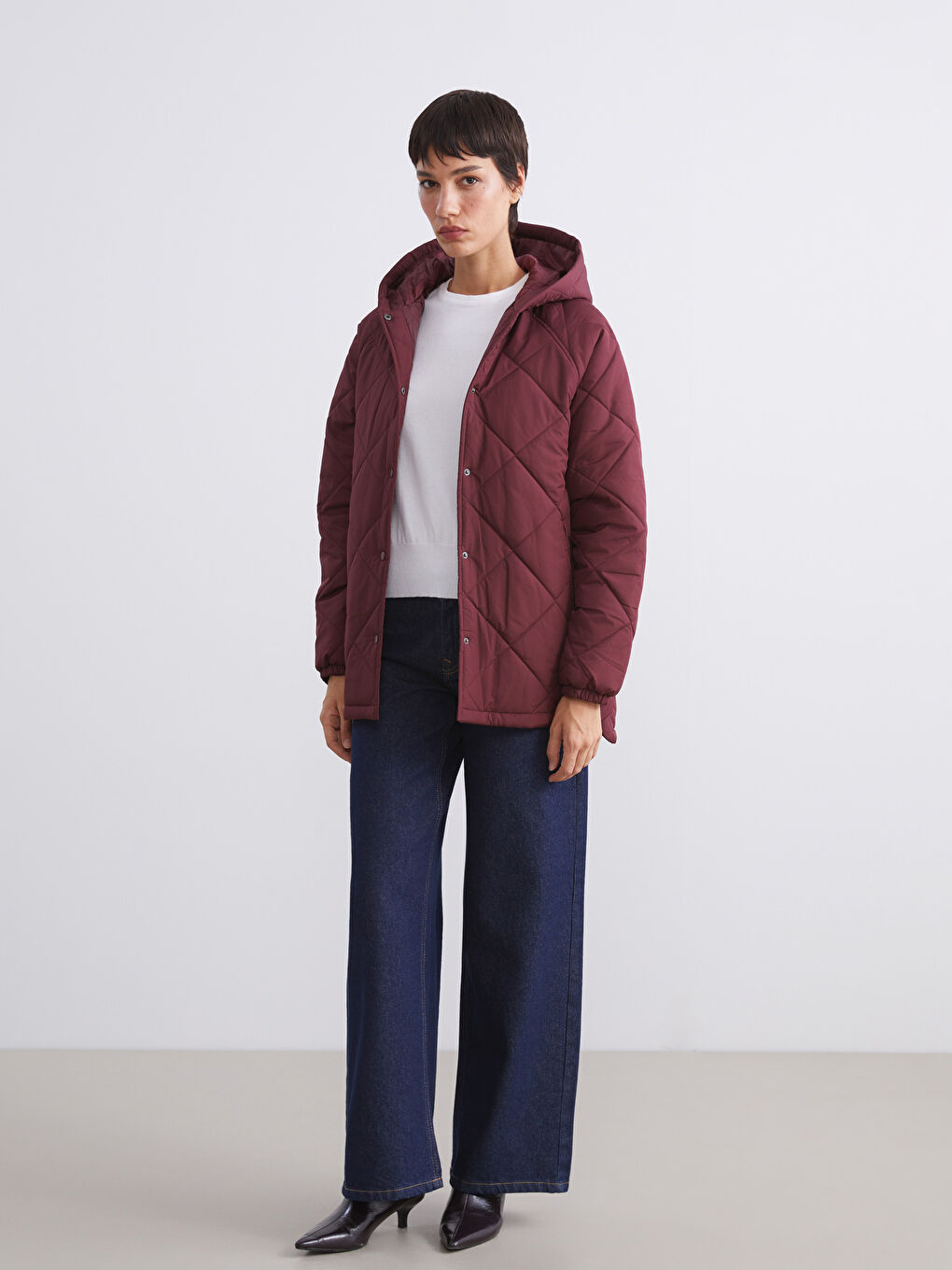 Hooded Quilted Women's Puffer Coat-1