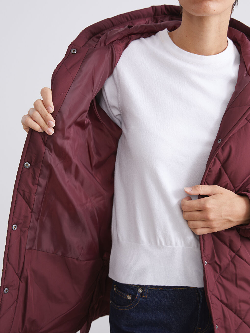 Hooded Quilted Women's Puffer Coat-3