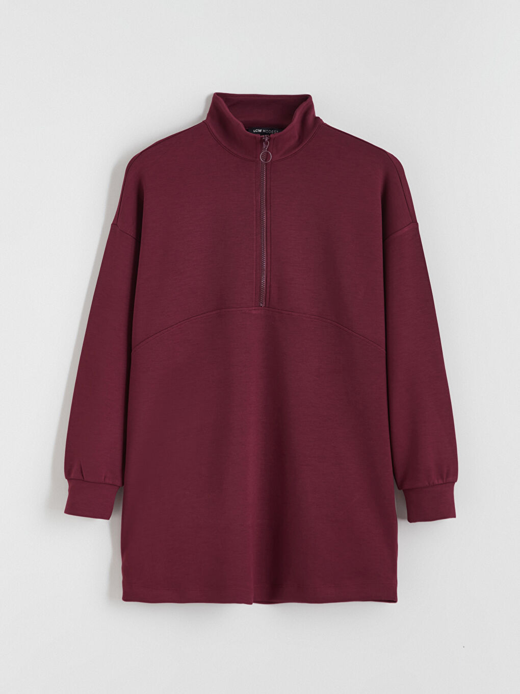 Mürdüm Dik Yaka Kadın Sweatshirt Tunik-4