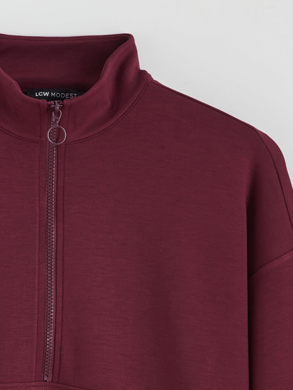 Mürdüm Dik Yaka Kadın Sweatshirt Tunik-5