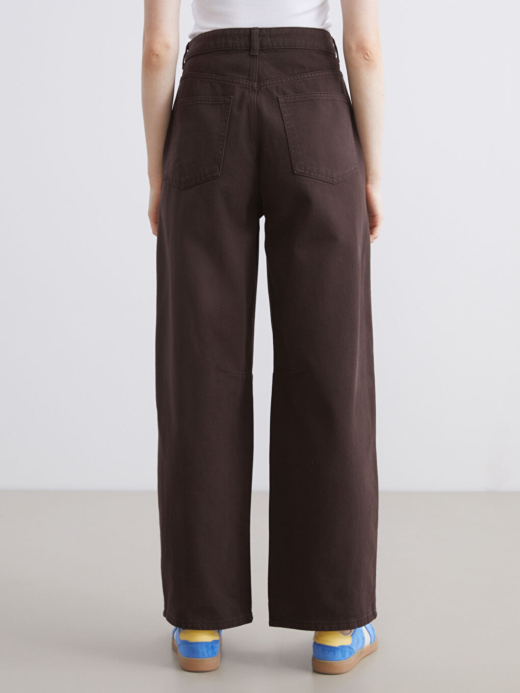 Kahverengi Baggy Fit Kadın Jean Pantolon-3