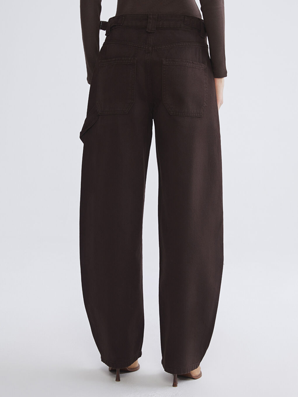 Kahverengi Baggy Fit Kadın Jean Pantolon-3