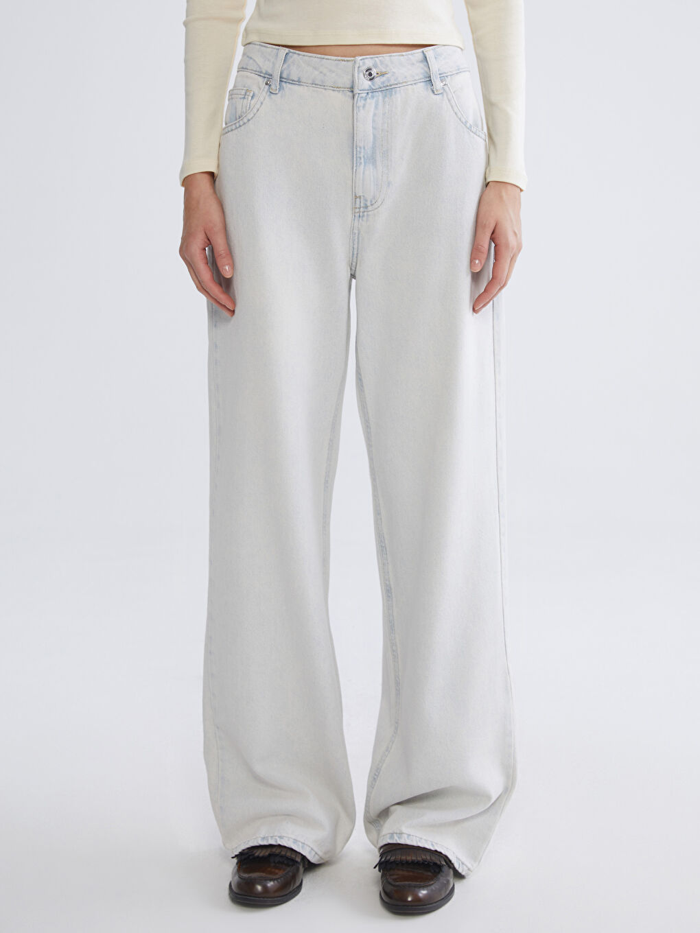 Mavi Wideleg Kadın Jean Pantolon-3