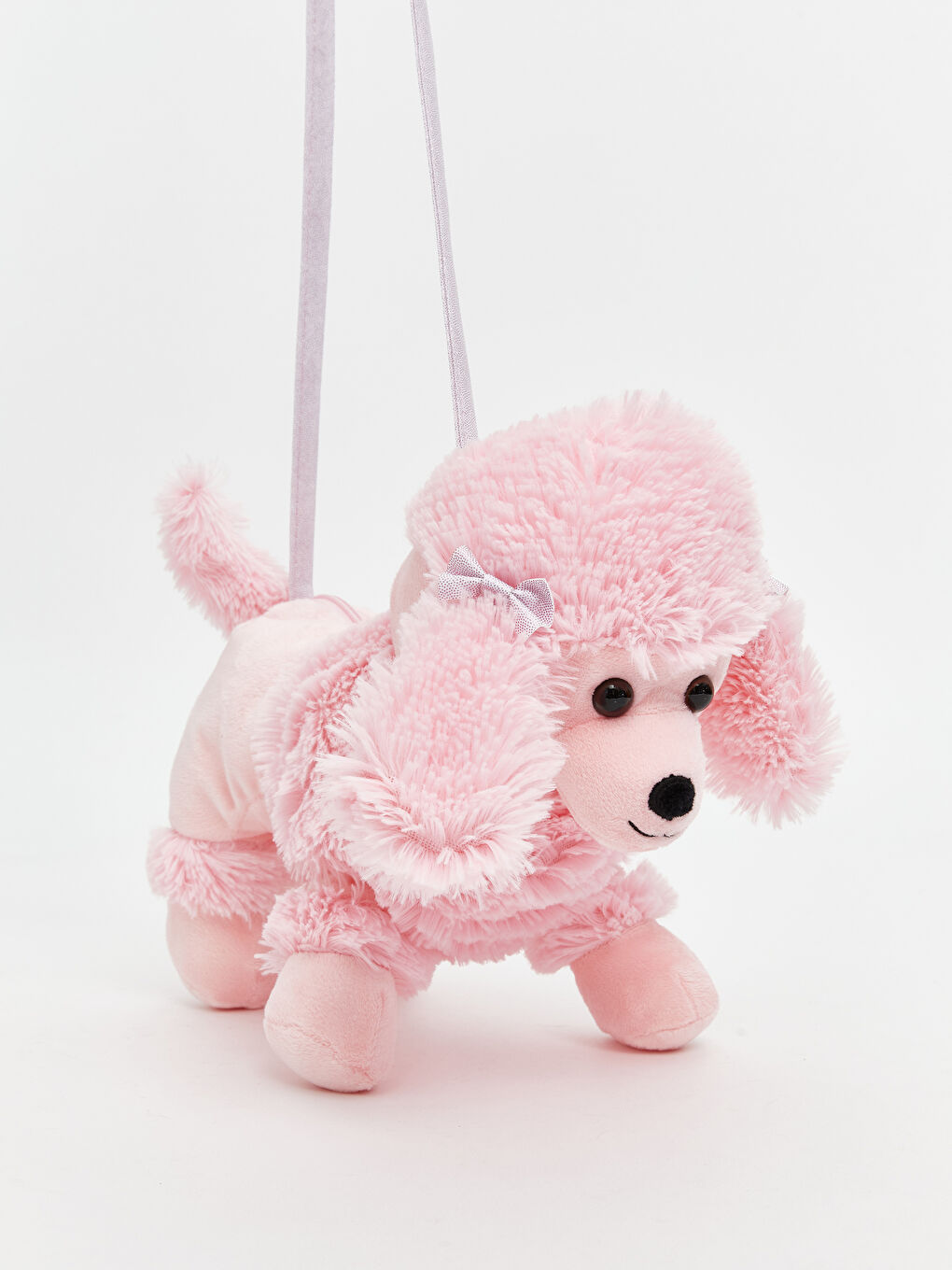 Pembe Köpek Figürlü Pelüş Kız Çocuk Omuz Çantası-1